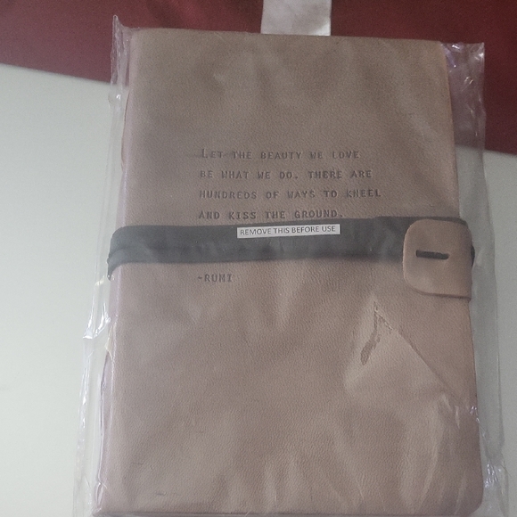 Leather Journal Hard To Find Sealed Comes With Pen Words Above Namaste